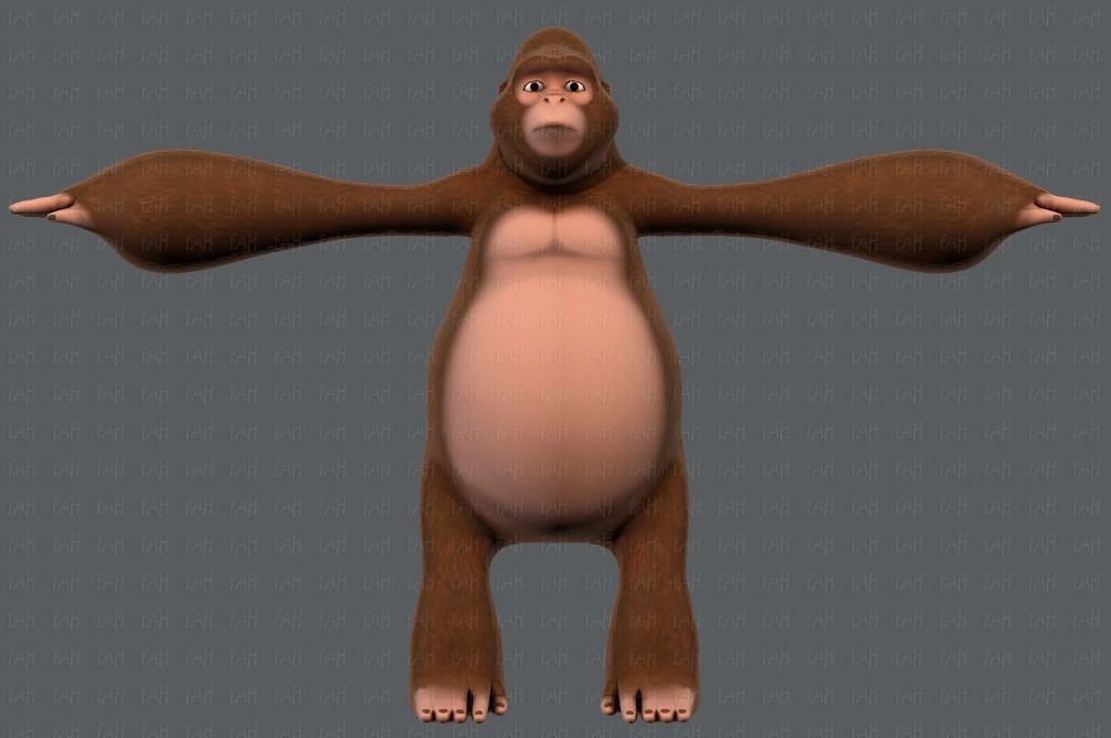 King Kong V01 Low-poly 3D model_1
