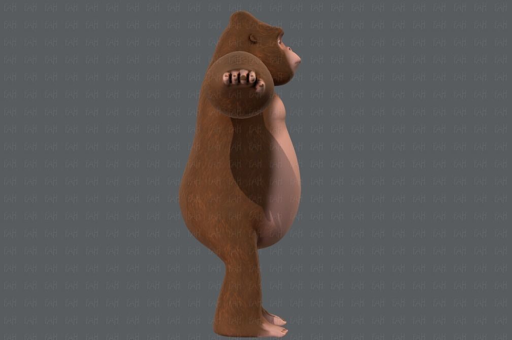 King Kong V01 Low-poly 3D model_3