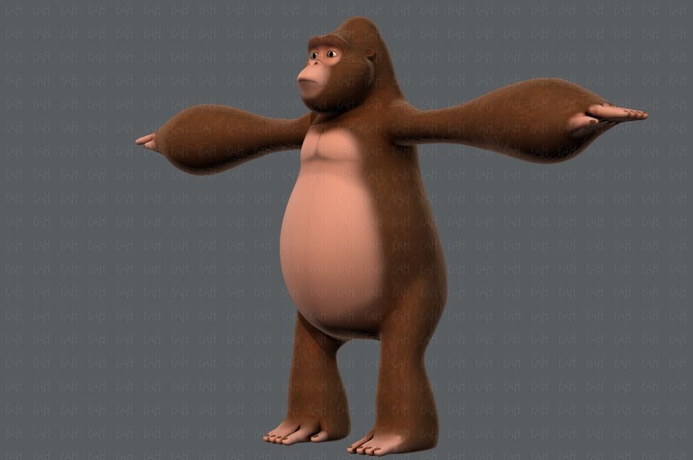King Kong V01 Low-poly 3D model_8