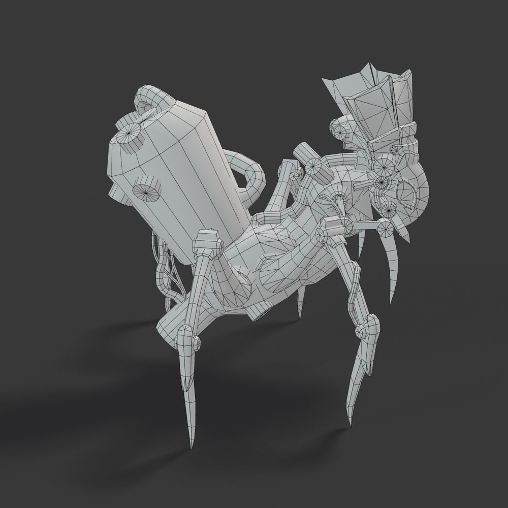 Arthropod Metal Crab Insect Robot Game Character Low-poly 3D model_51