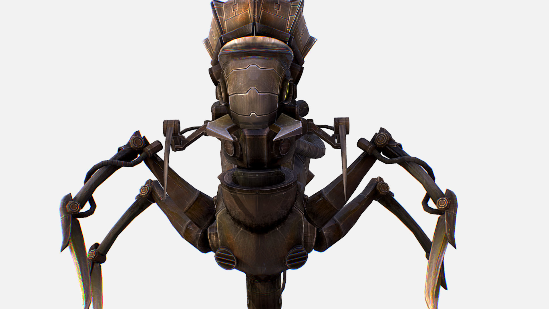 Arthropod Metal Crab Insect Robot Game Character Low-poly 3D model_15