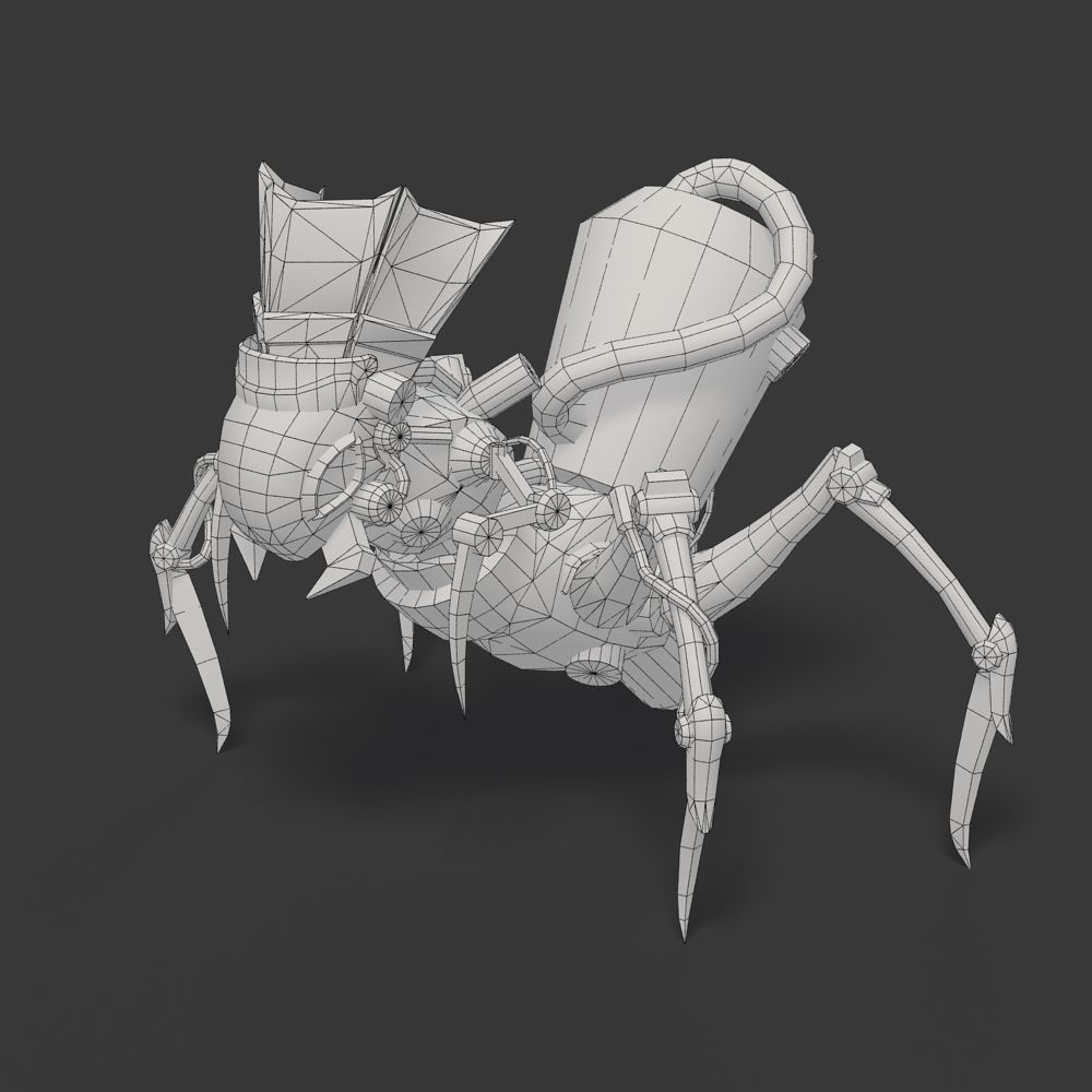 Arthropod Metal Crab Insect Robot Game Character Low-poly 3D model_56