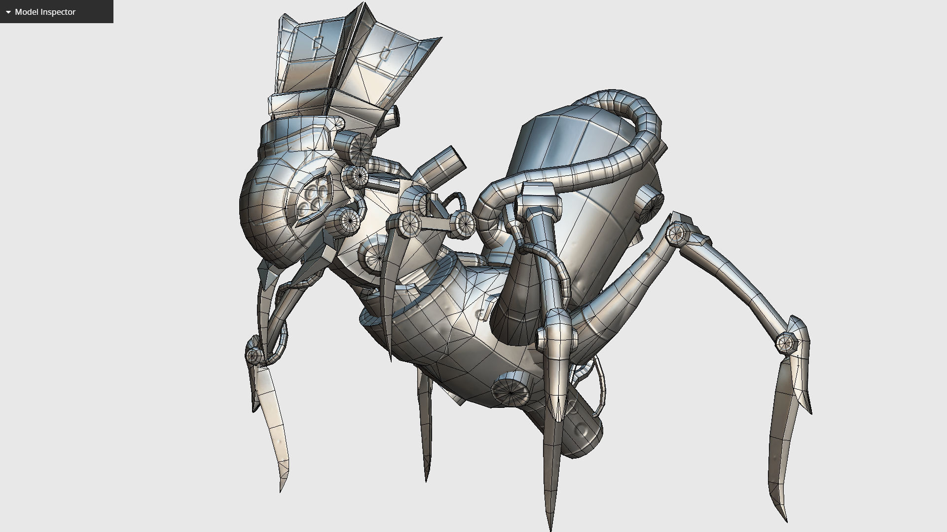 Arthropod Metal Crab Insect Robot Game Character Low-poly 3D model_25