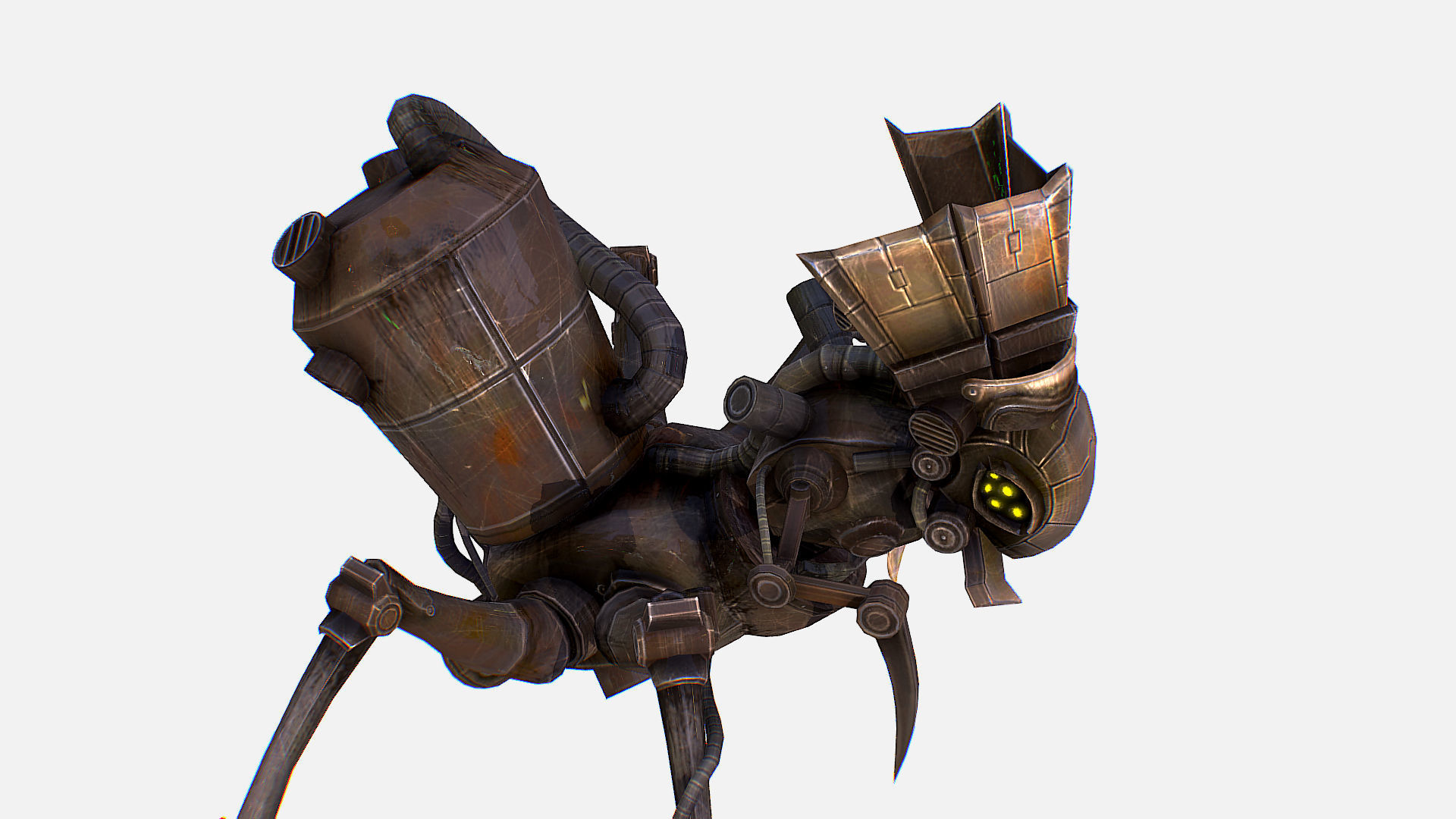 Arthropod Metal Crab Insect Robot Game Character Low-poly 3D model_11