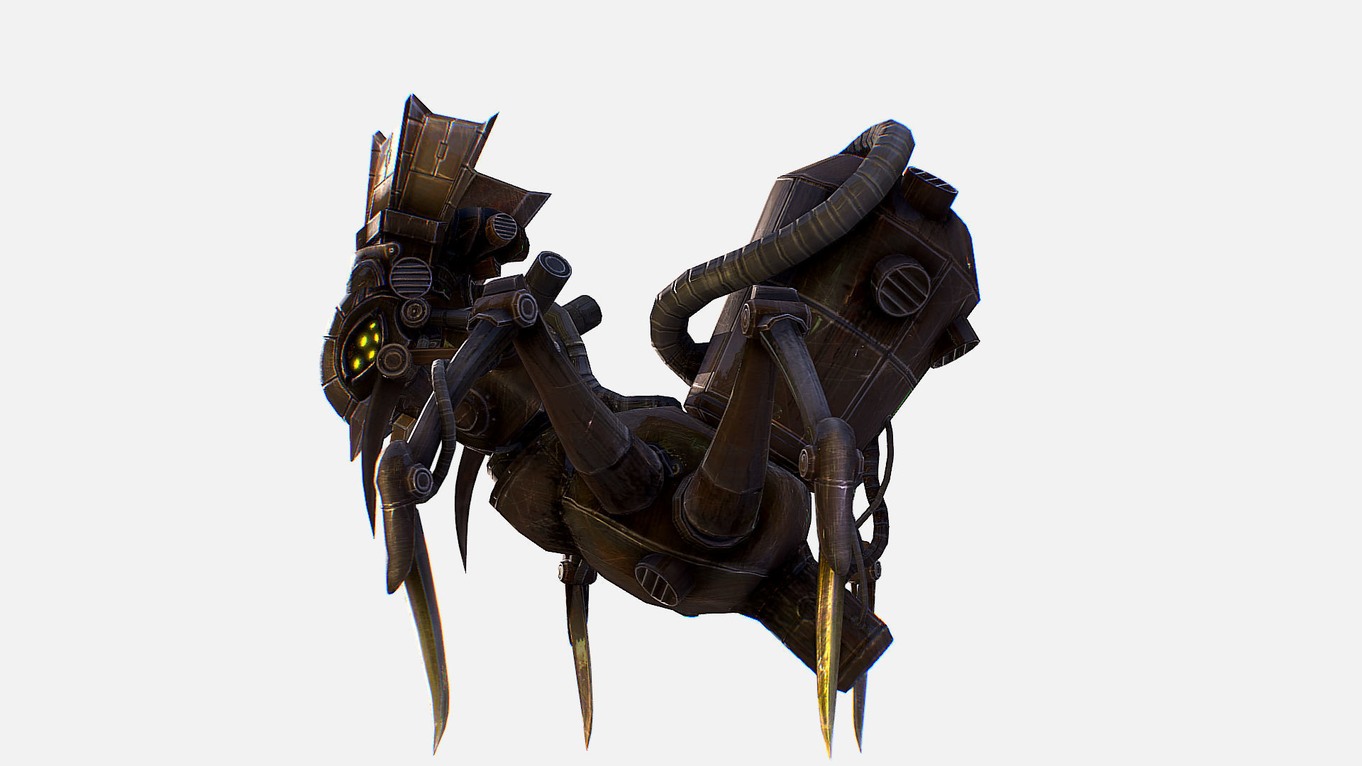 Arthropod Metal Crab Insect Robot Game Character Low-poly 3D model_4