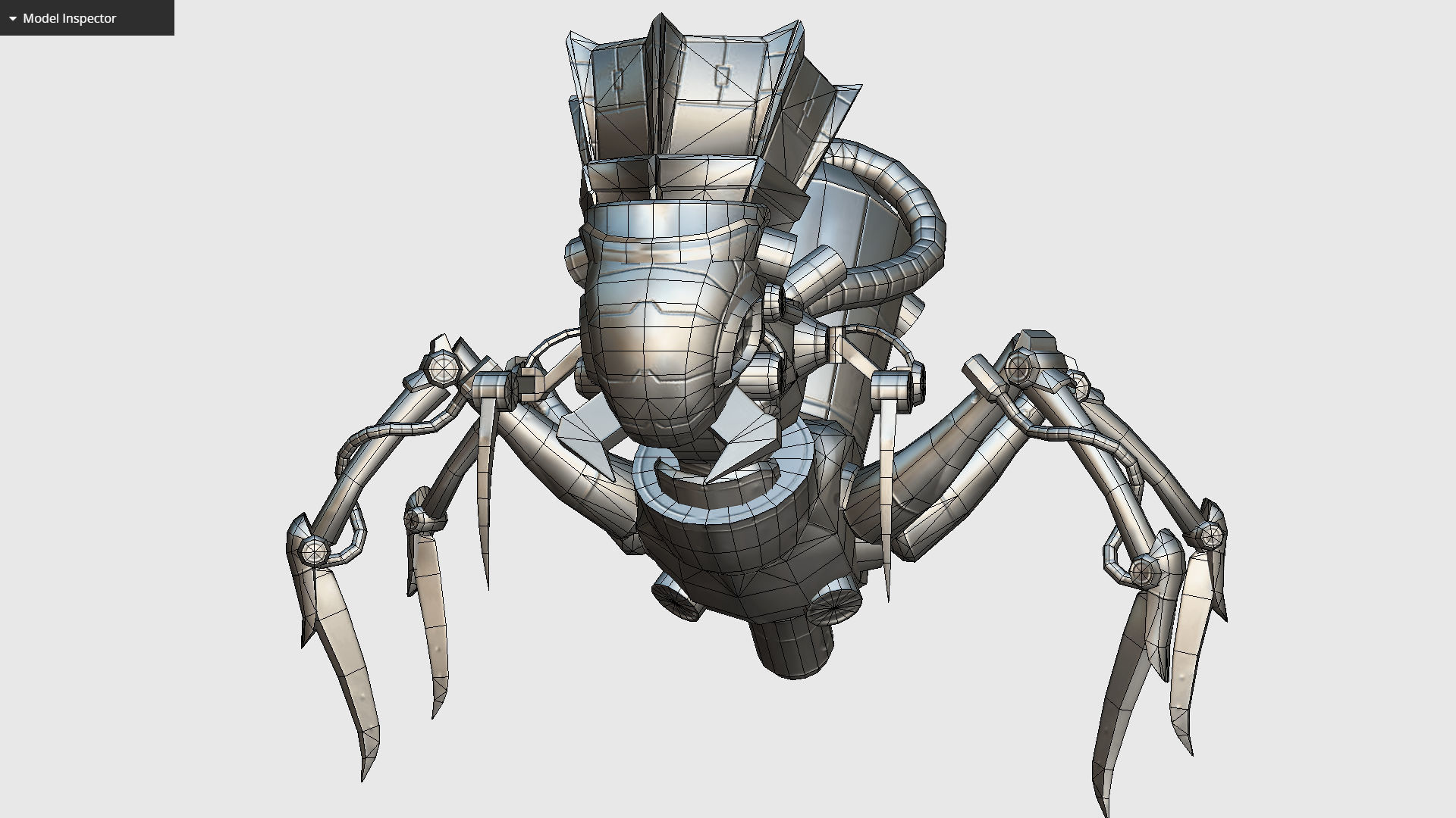 Arthropod Metal Crab Insect Robot Game Character Low-poly 3D model_31