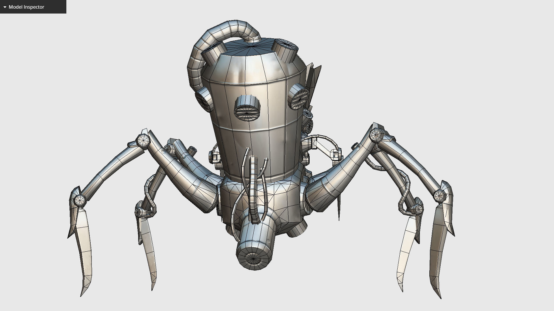 Arthropod Metal Crab Insect Robot Game Character Low-poly 3D model_28