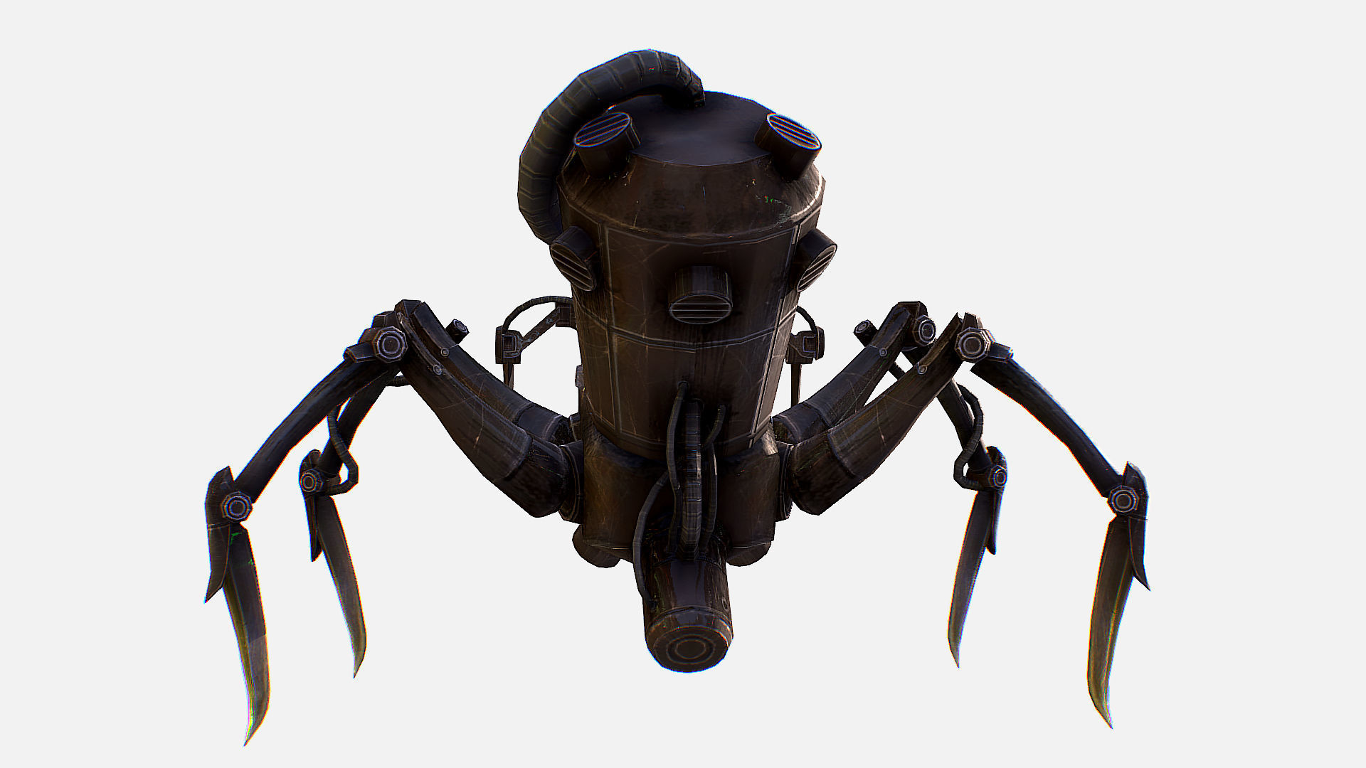 Arthropod Metal Crab Insect Robot Game Character Low-poly 3D model_8