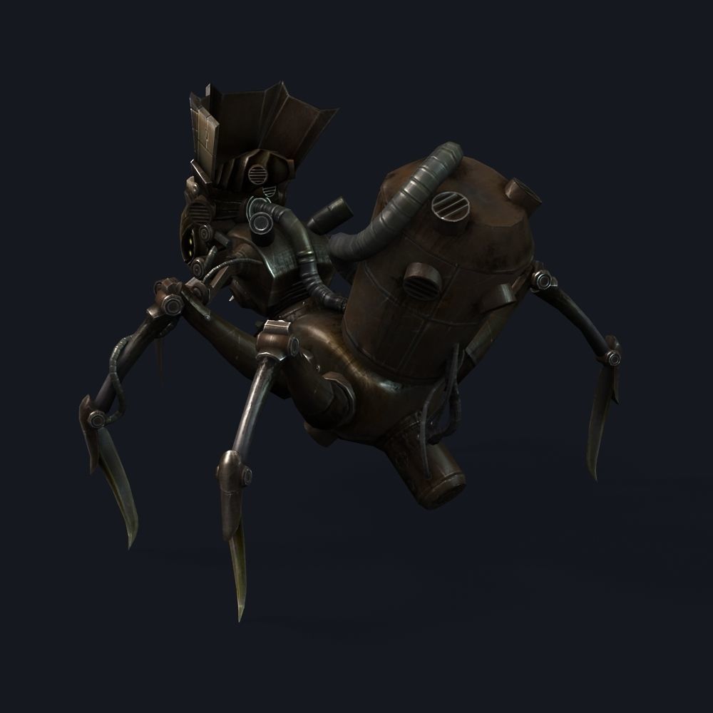 Arthropod Metal Crab Insect Robot Game Character Low-poly 3D model_45
