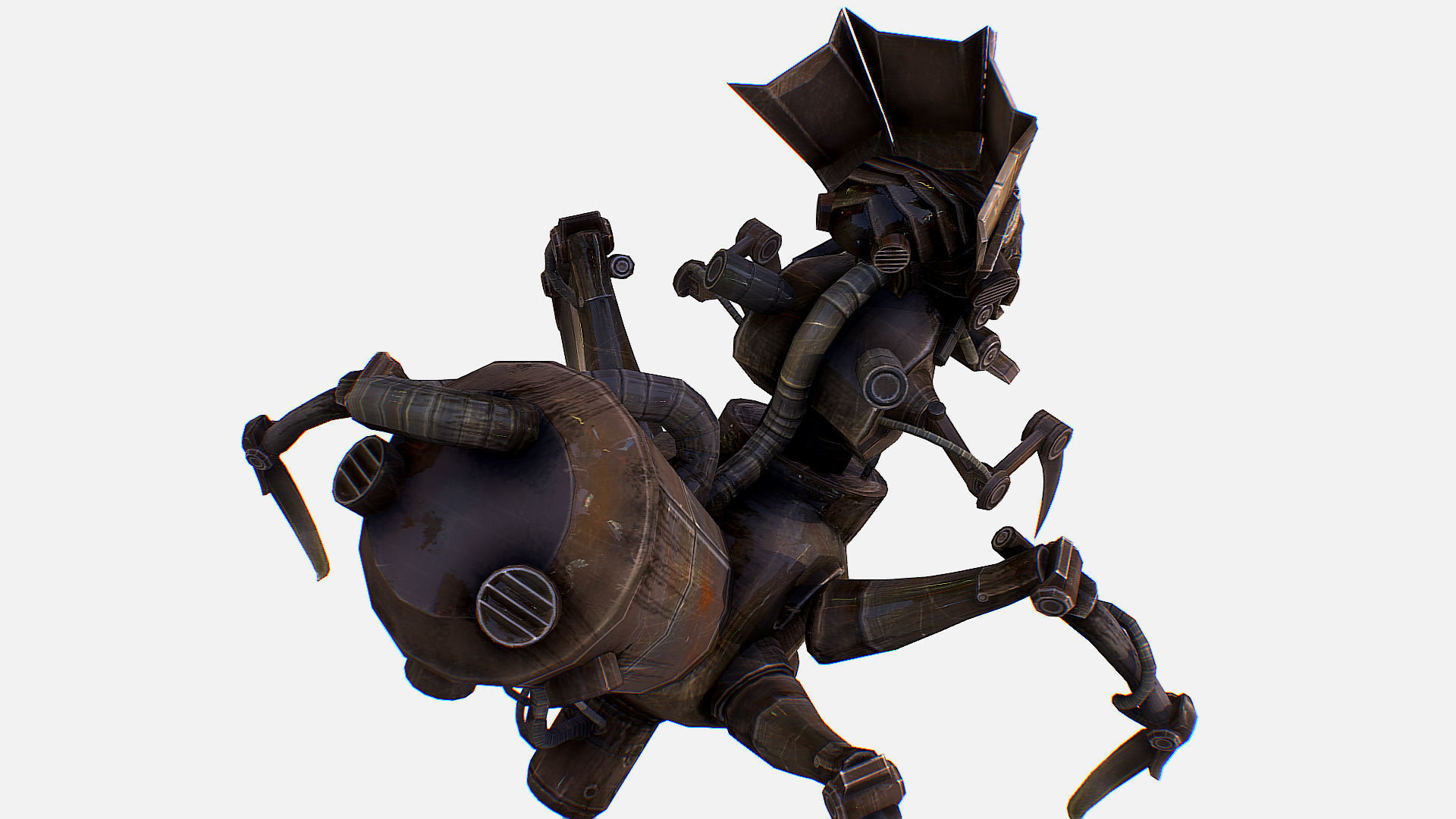 Arthropod Metal Crab Insect Robot Game Character Low-poly 3D model_10