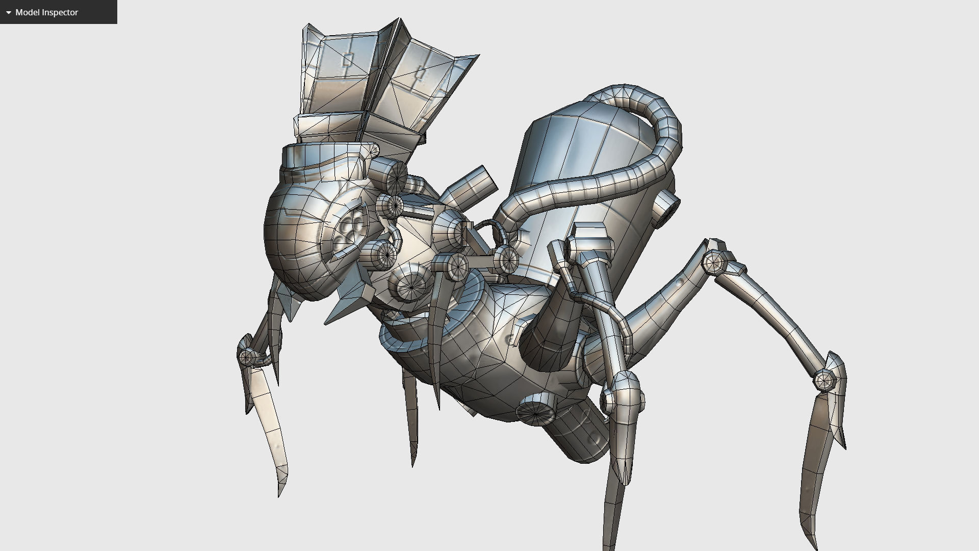 Arthropod Metal Crab Insect Robot Game Character Low-poly 3D model_32