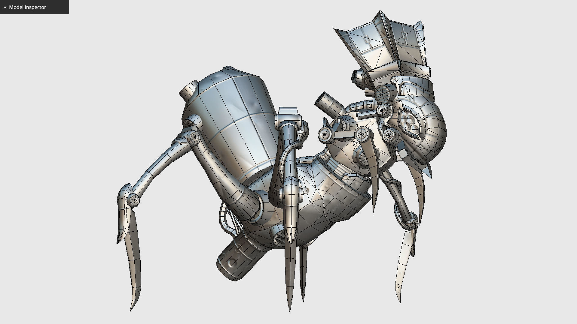 Arthropod Metal Crab Insect Robot Game Character Low-poly 3D model_30