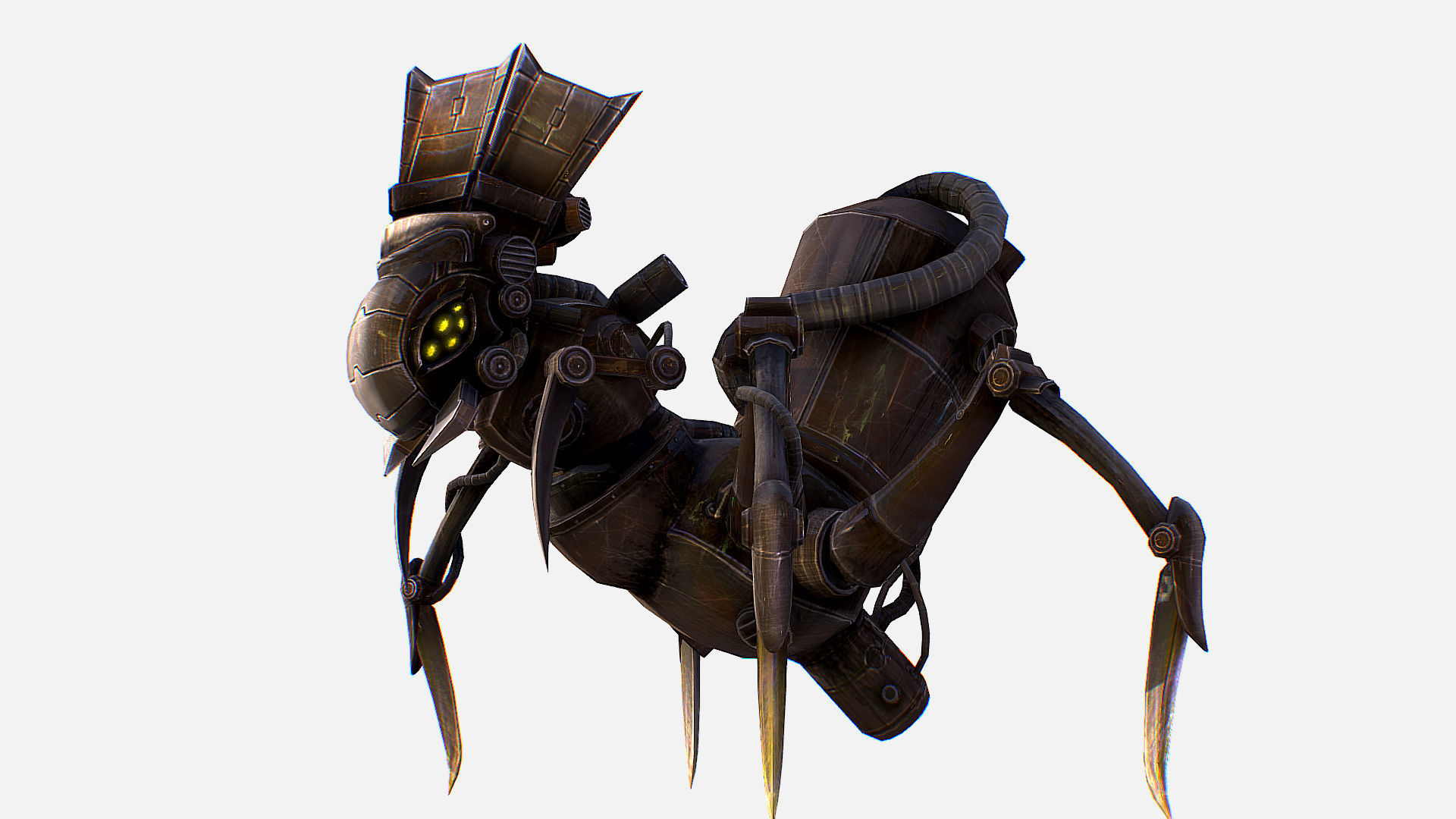 Arthropod Metal Crab Insect Robot Game Character Low-poly 3D model_3