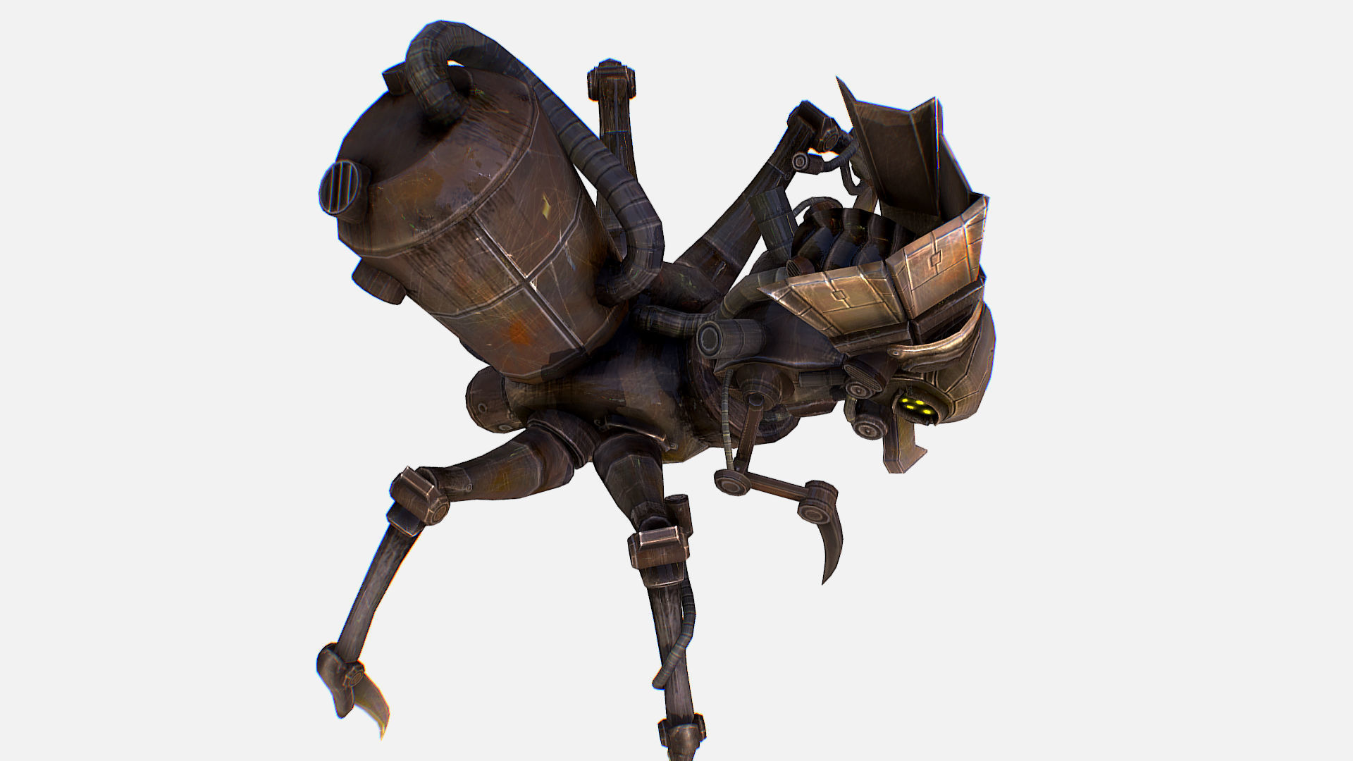 Arthropod Metal Crab Insect Robot Game Character Low-poly 3D model_21
