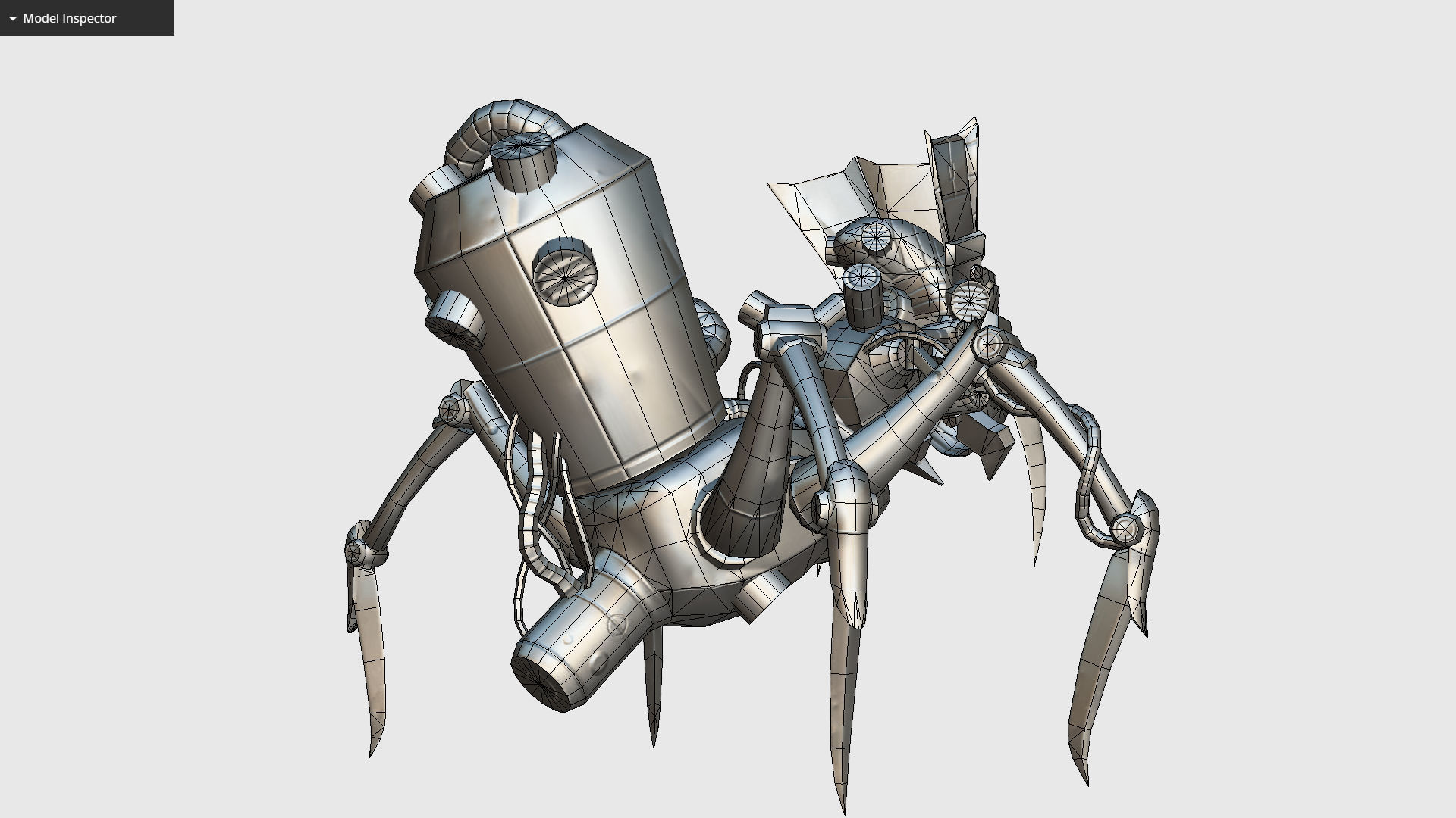 Arthropod Metal Crab Insect Robot Game Character Low-poly 3D model_29