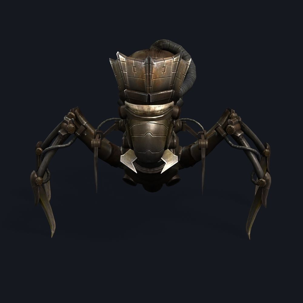Arthropod Metal Crab Insect Robot Game Character Low-poly 3D model_48