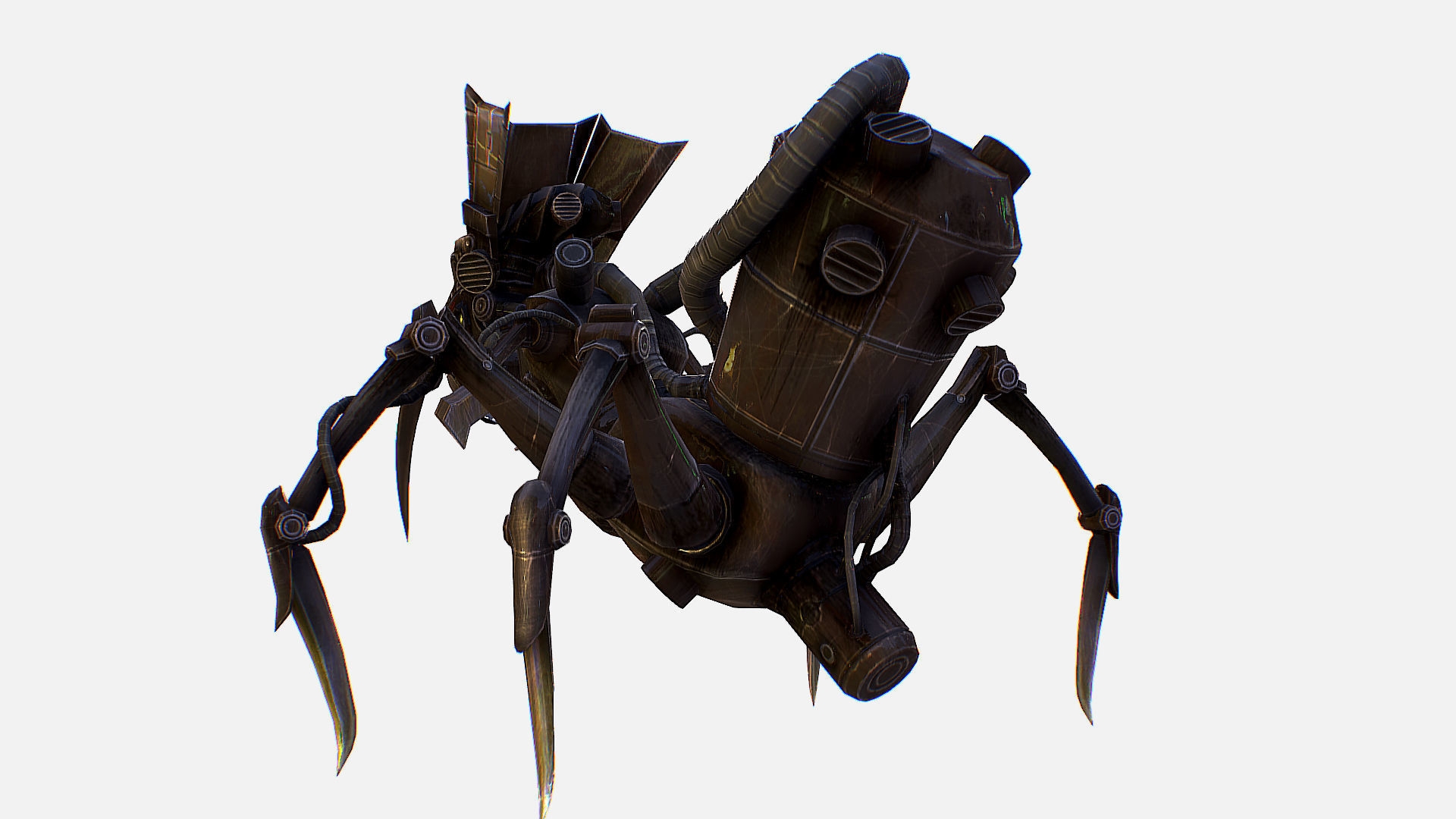 Arthropod Metal Crab Insect Robot Game Character Low-poly 3D model_5