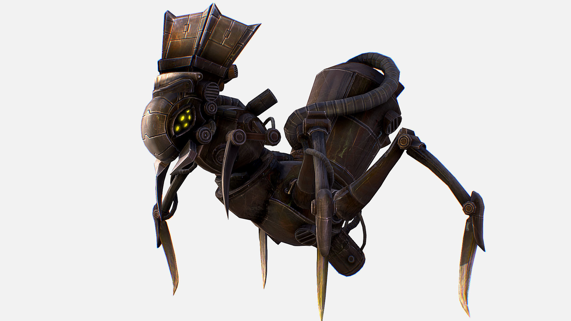 Arthropod Metal Crab Insect Robot Game Character Low-poly 3D model_24