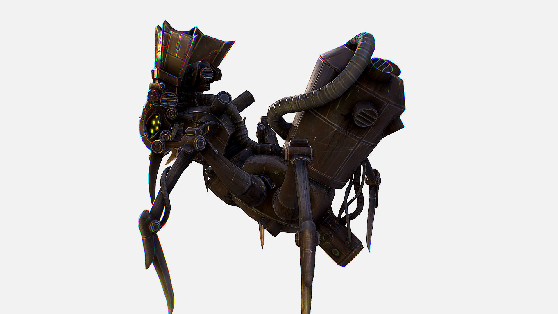 Arthropod Metal Crab Insect Robot Game Character Low-poly 3D model_6