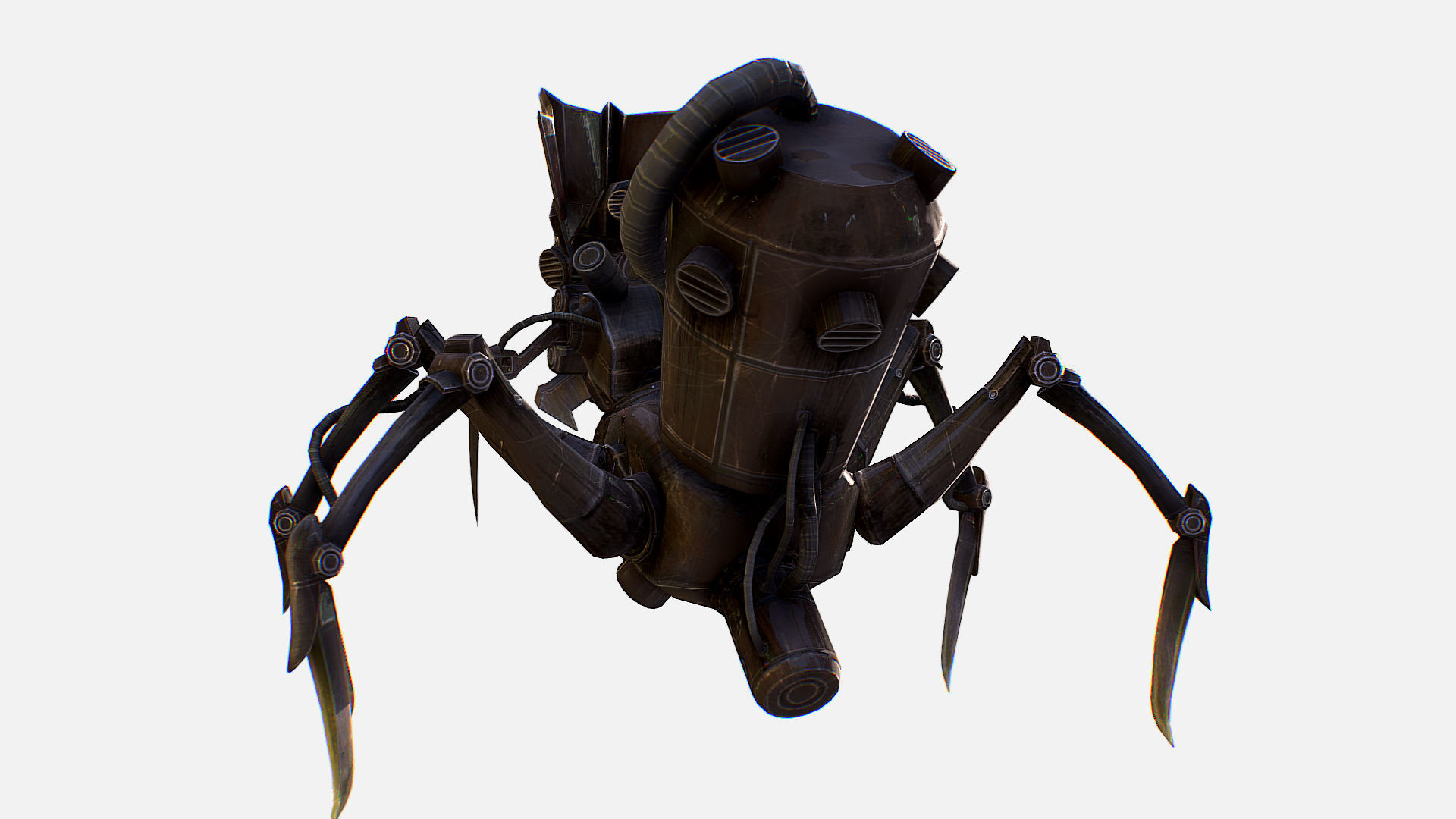Arthropod Metal Crab Insect Robot Game Character Low-poly 3D model_7
