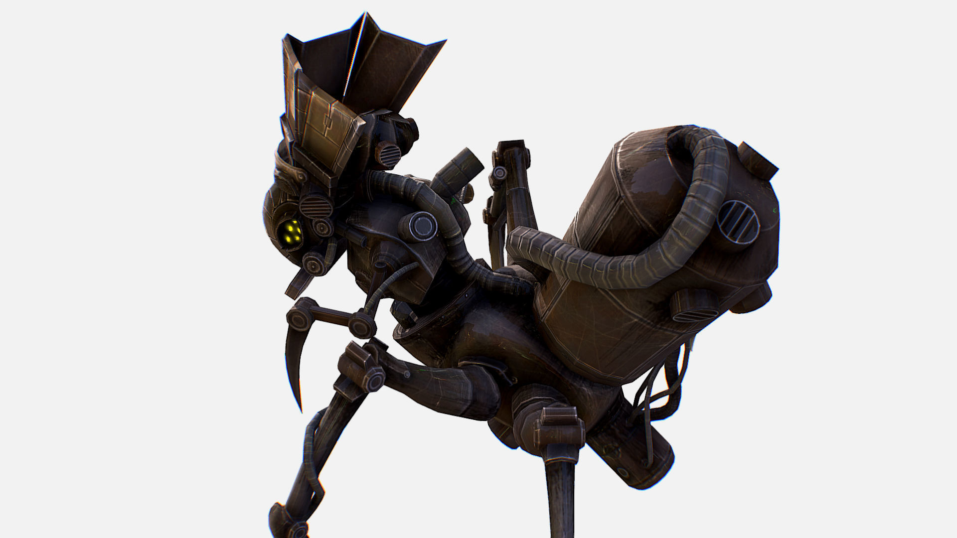 Arthropod Metal Crab Insect Robot Game Character Low-poly 3D model_19