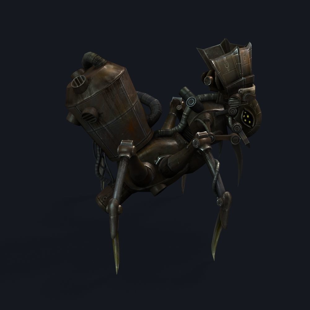 Arthropod Metal Crab Insect Robot Game Character Low-poly 3D model_42