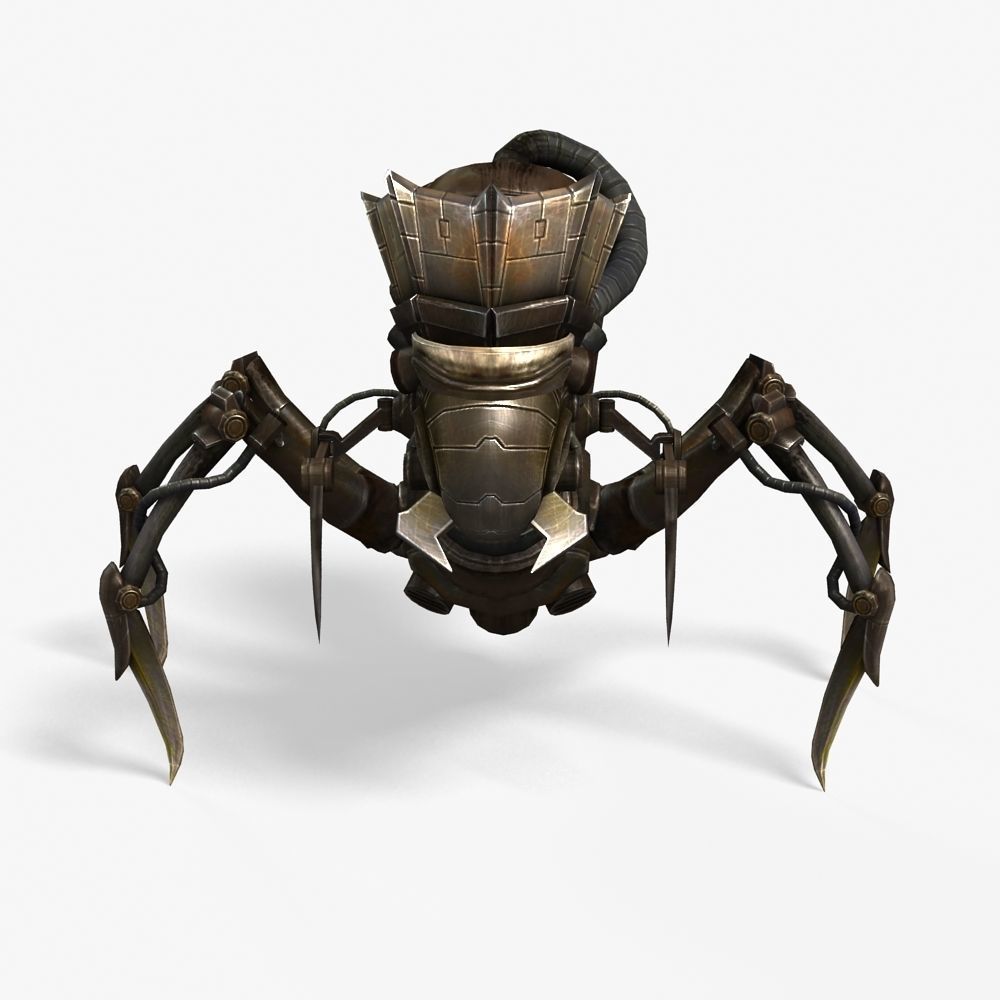 Arthropod Metal Crab Insect Robot Game Character Low-poly 3D model_40