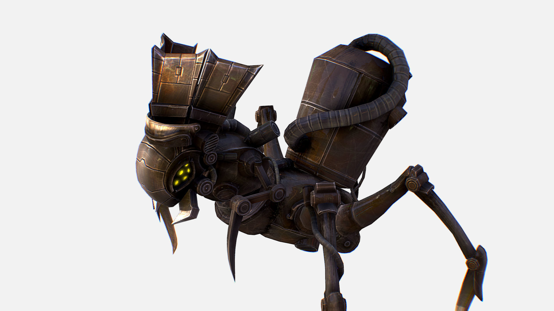 Arthropod Metal Crab Insect Robot Game Character Low-poly 3D model_13