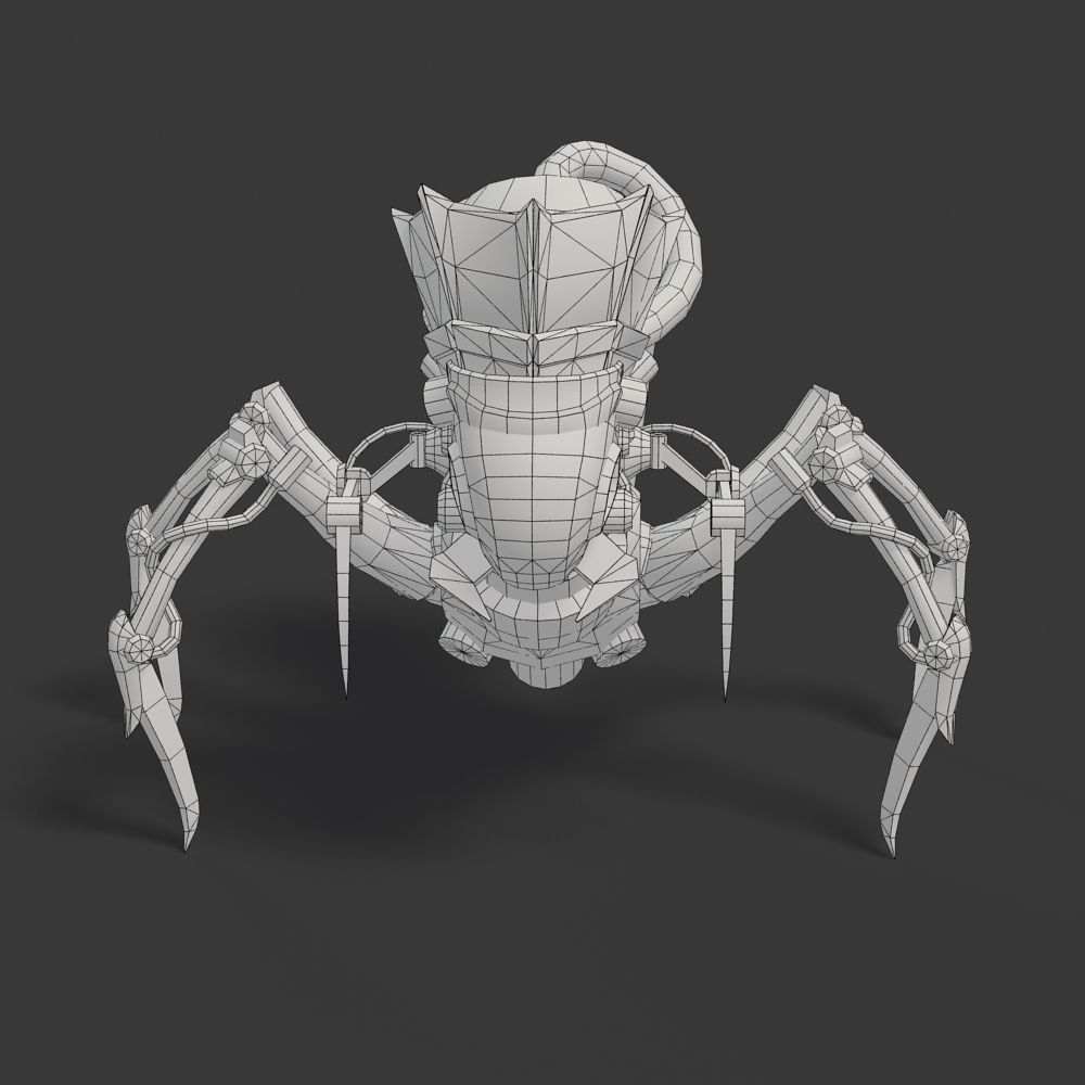 Arthropod Metal Crab Insect Robot Game Character Low-poly 3D model_57
