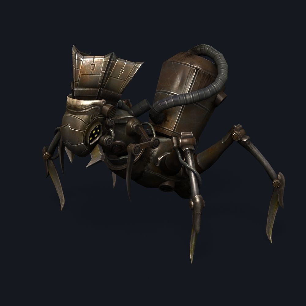 Arthropod Metal Crab Insect Robot Game Character Low-poly 3D model_47