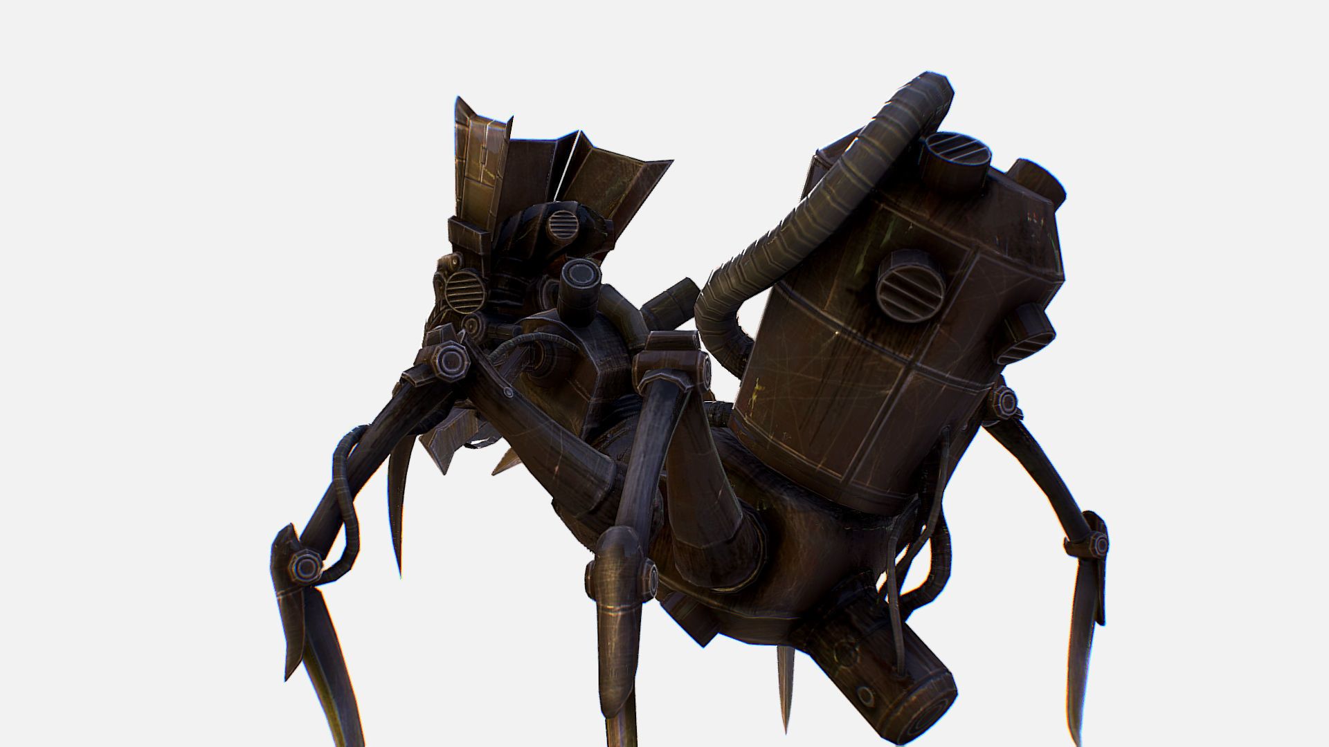 Arthropod Metal Crab Insect Robot Game Character Low-poly 3D model_18