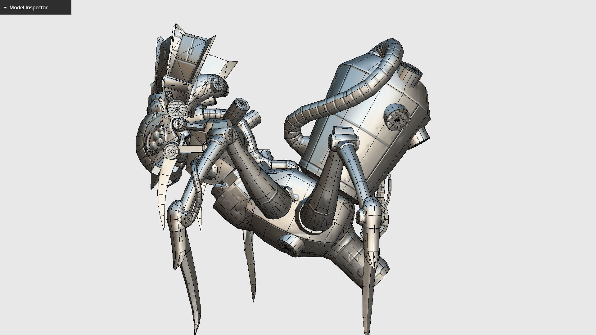 Arthropod Metal Crab Insect Robot Game Character Low-poly 3D model_26