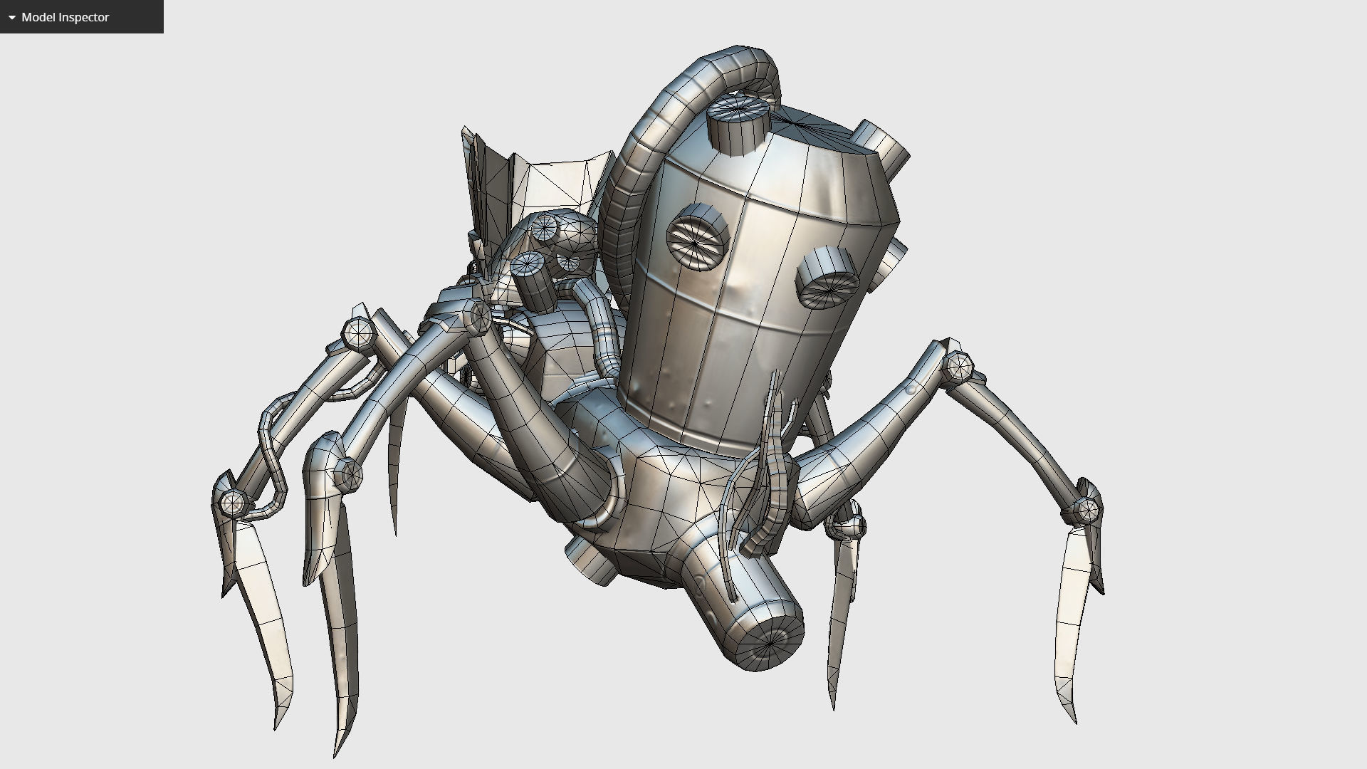 Arthropod Metal Crab Insect Robot Game Character Low-poly 3D model_27