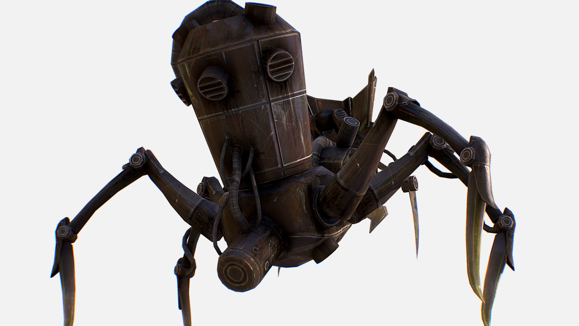 Arthropod Metal Crab Insect Robot Game Character Low-poly 3D model_17