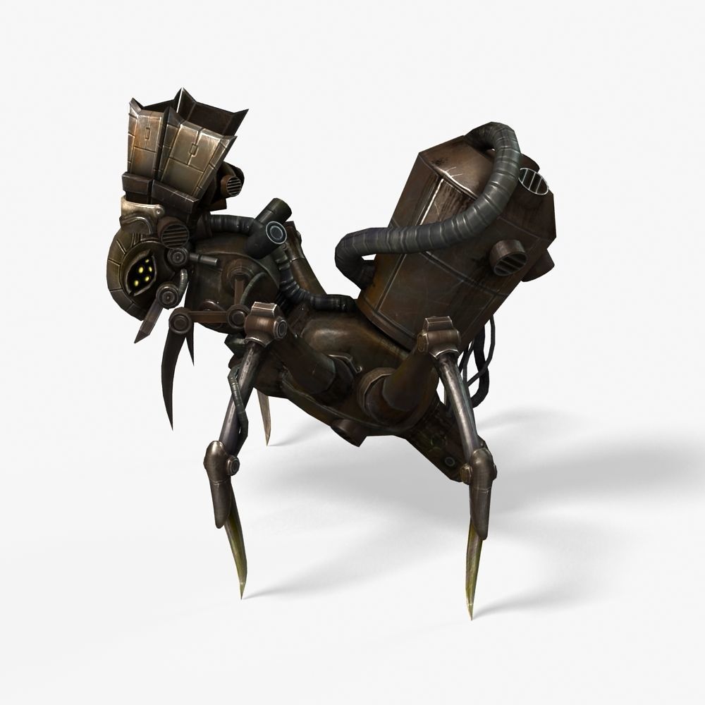 Arthropod Metal Crab Insect Robot Game Character Low-poly 3D model_38