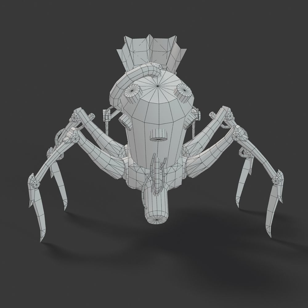 Arthropod Metal Crab Insect Robot Game Character Low-poly 3D model_53
