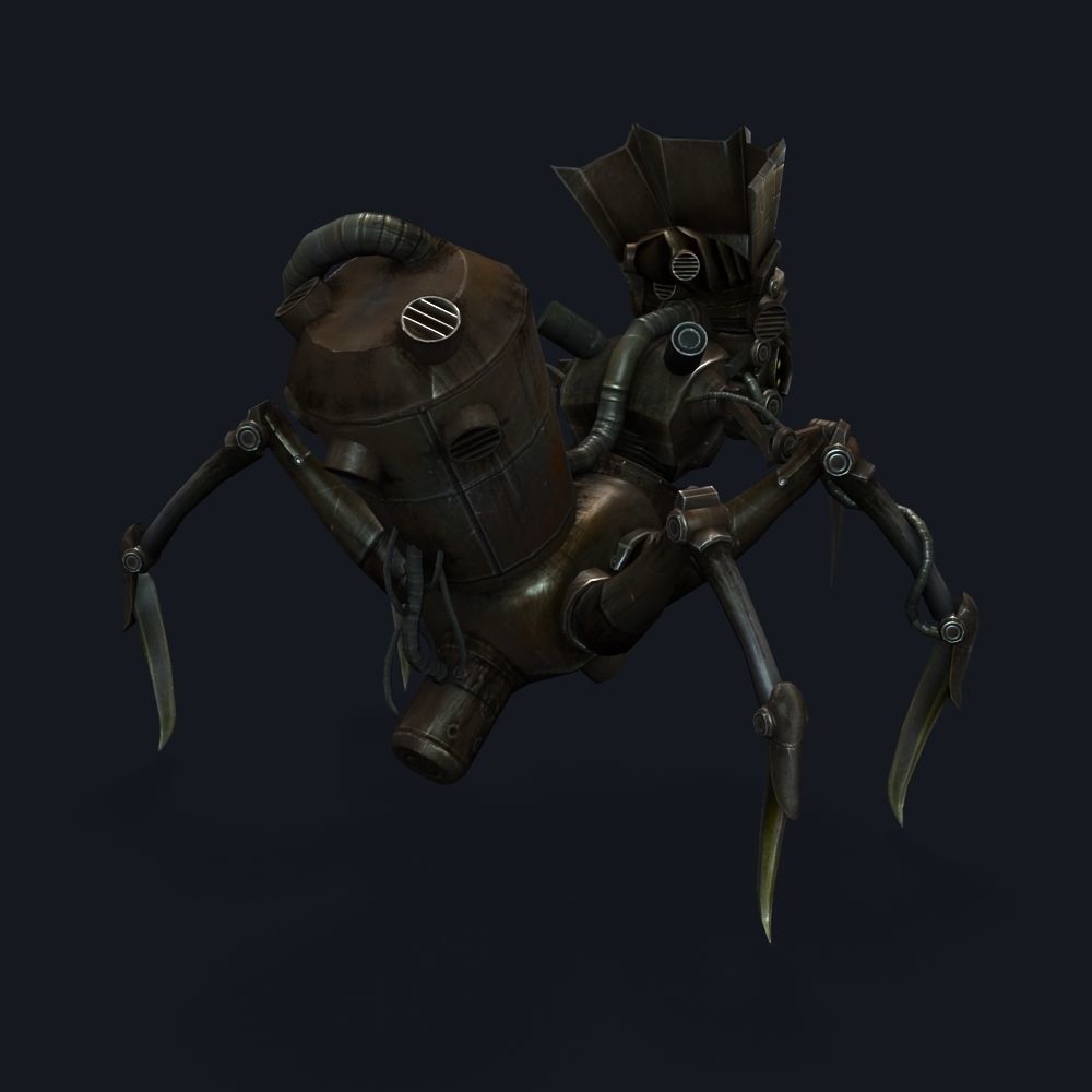 Arthropod Metal Crab Insect Robot Game Character Low-poly 3D model_43