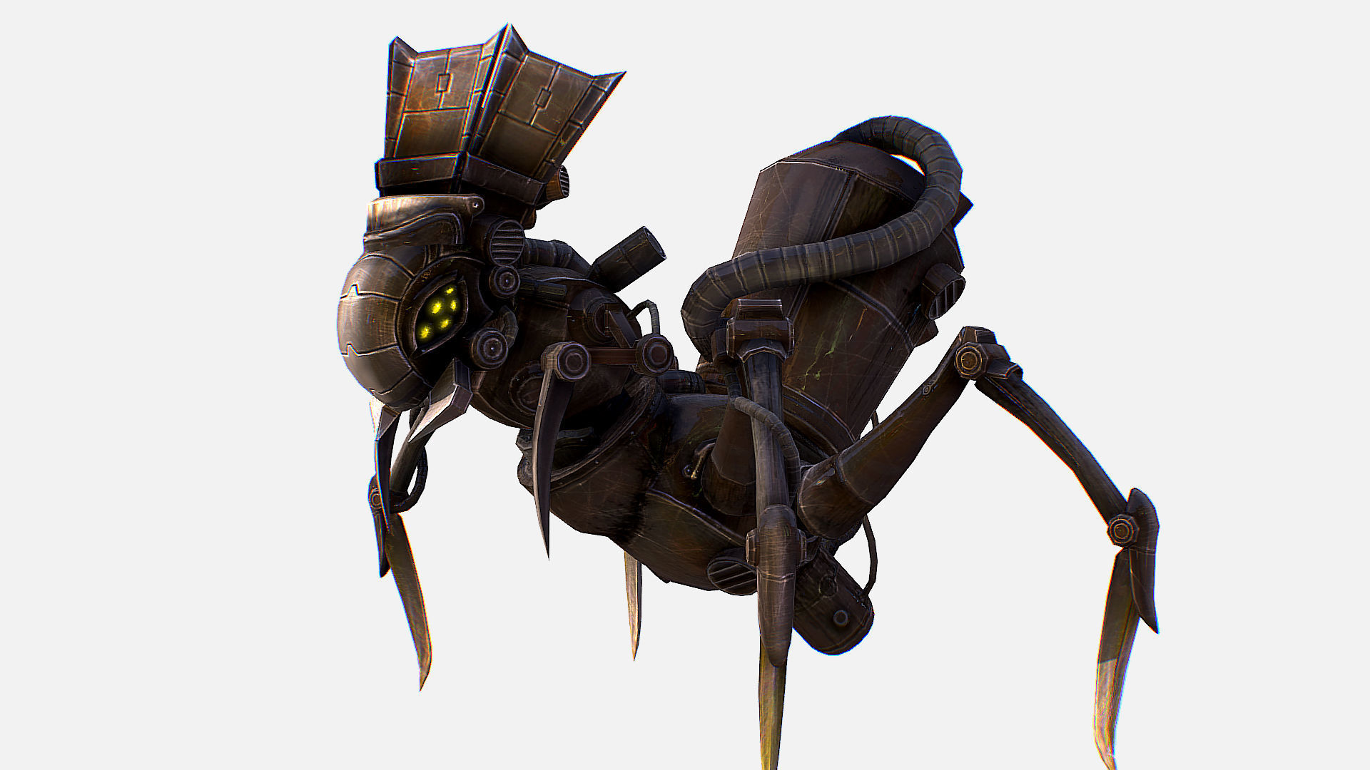 Arthropod Metal Crab Insect Robot Game Character Low-poly 3D model_23