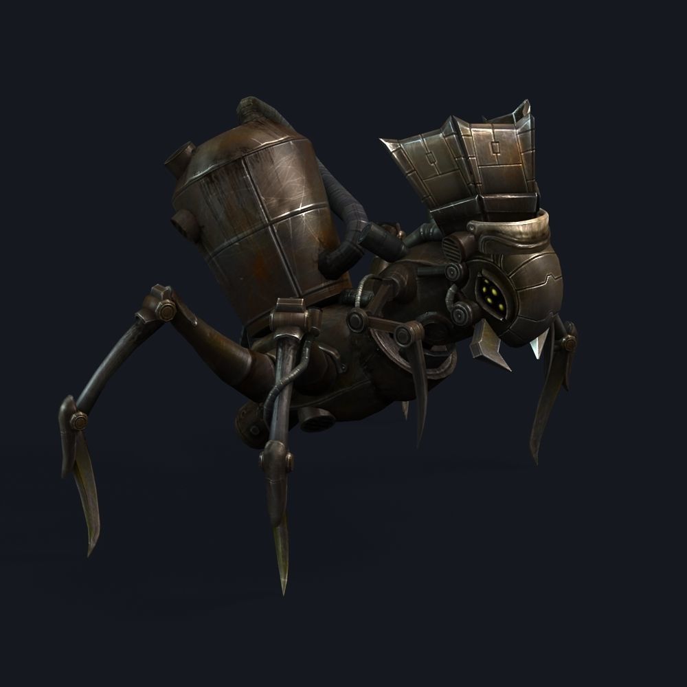 Arthropod Metal Crab Insect Robot Game Character Low-poly 3D model_41