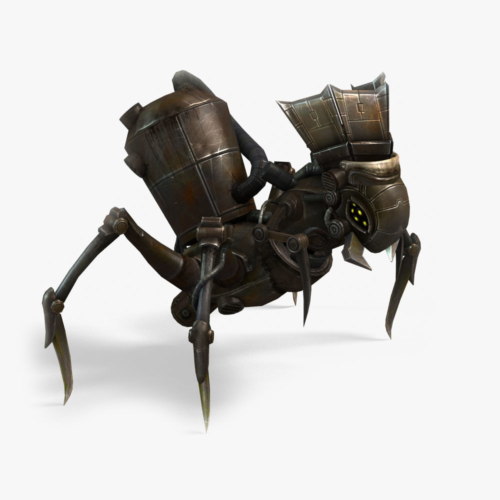 Arthropod Metal Crab Insect Robot Game Character Low-poly 3D model_33