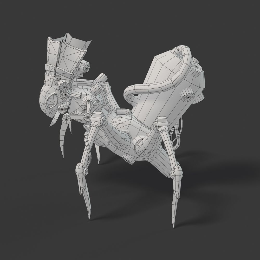 Arthropod Metal Crab Insect Robot Game Character Low-poly 3D model_55