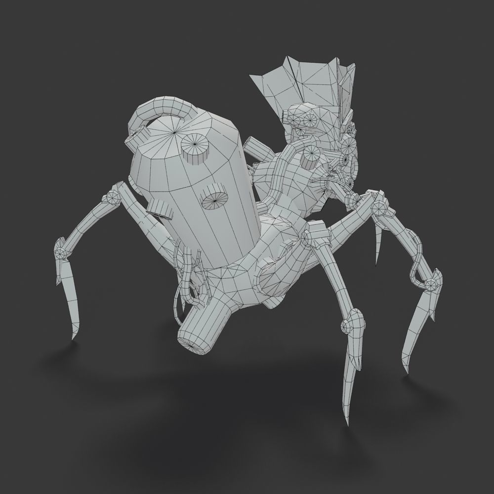 Arthropod Metal Crab Insect Robot Game Character Low-poly 3D model_52