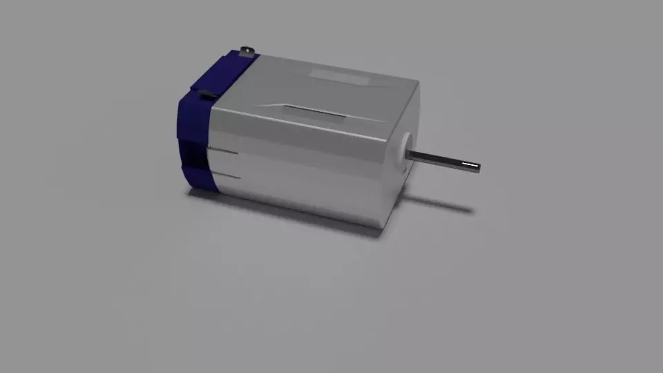 Electric motor Low-poly 3D model_0