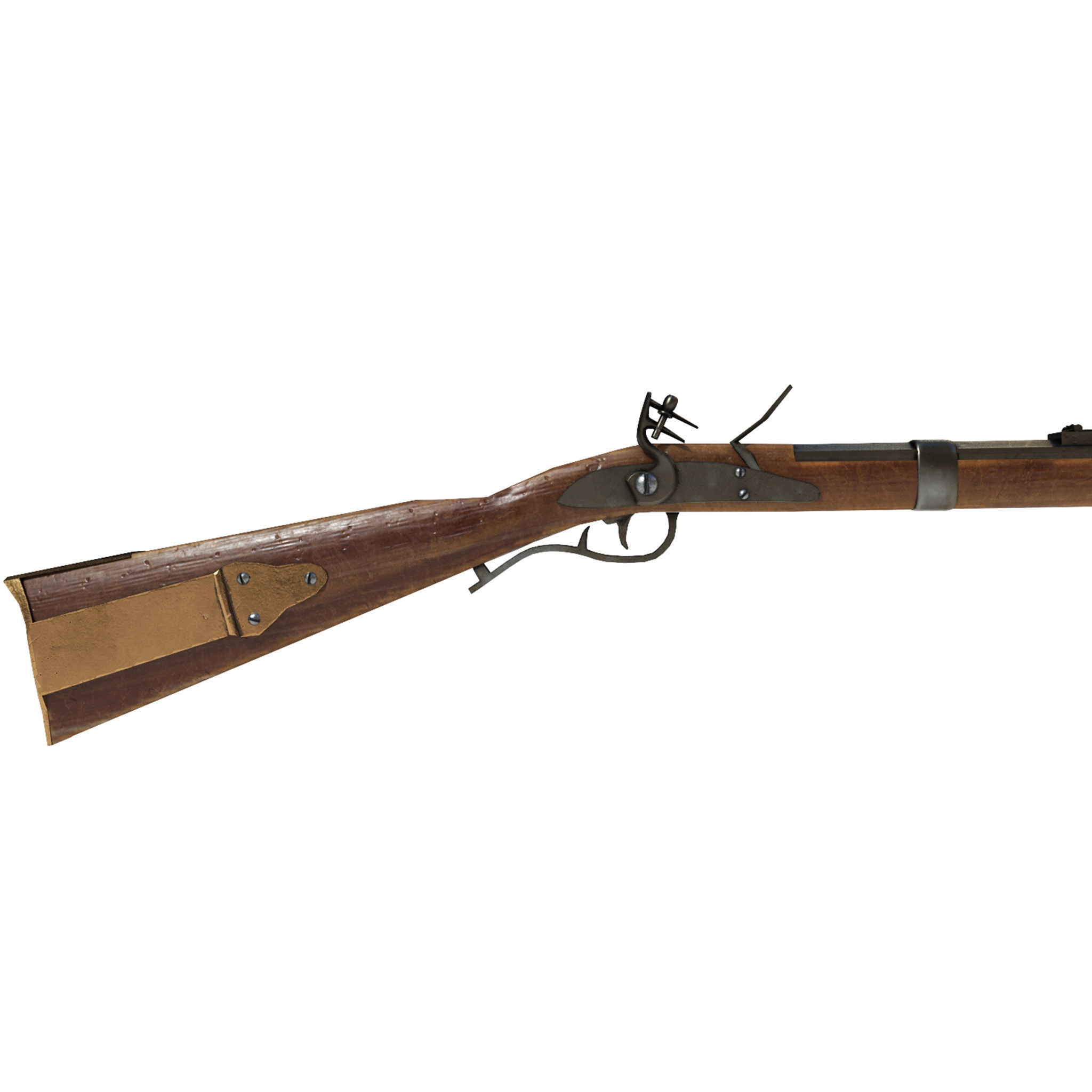 Rifle Springfield 1842 Low-poly 3D model_3