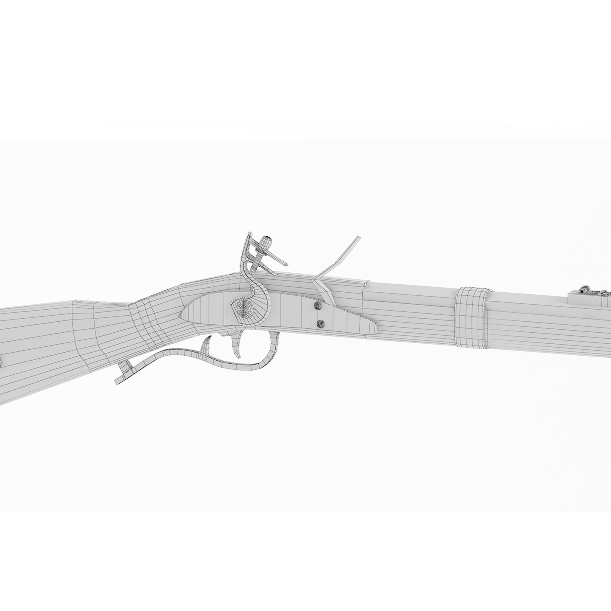 Rifle Springfield 1842 Low-poly 3D model_8
