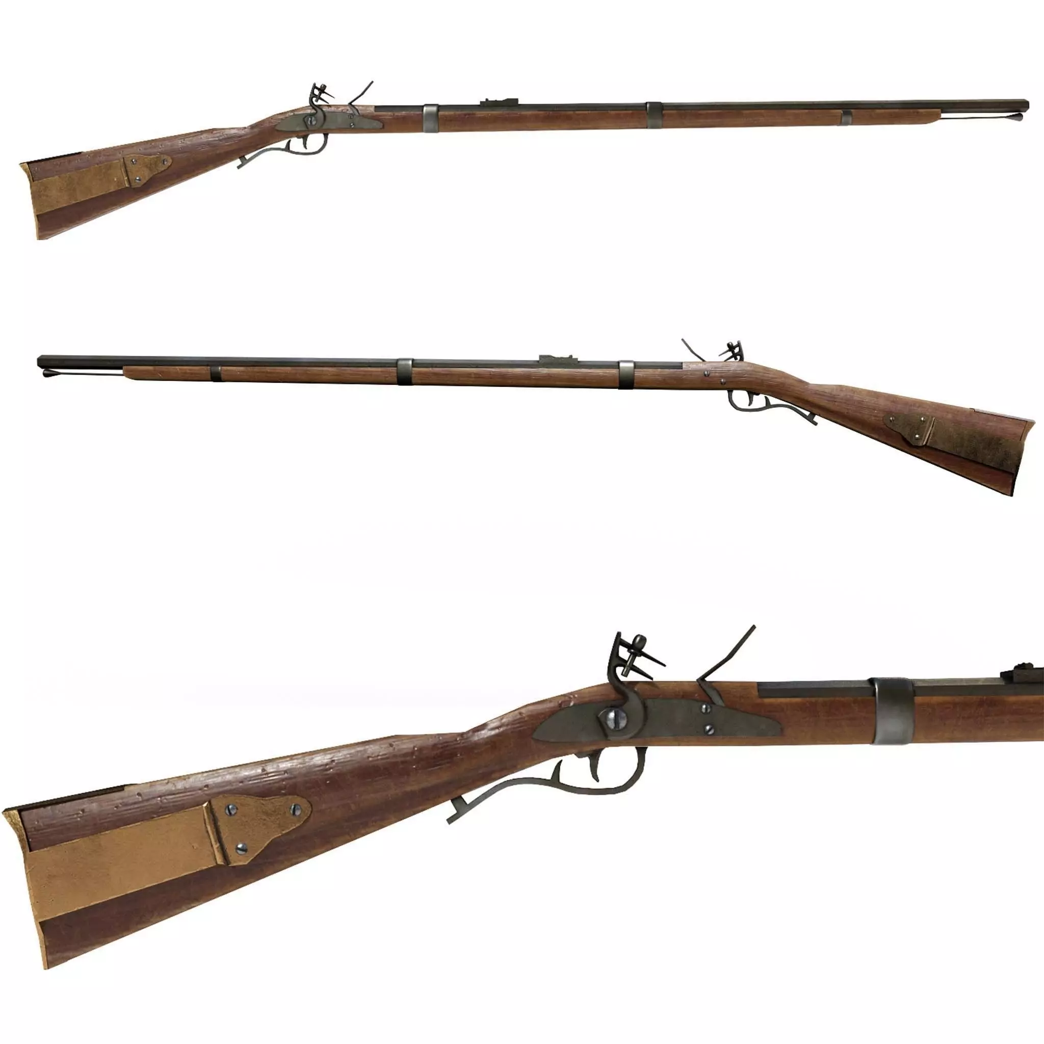 Rifle Springfield 1842 Low-poly 3D model_0