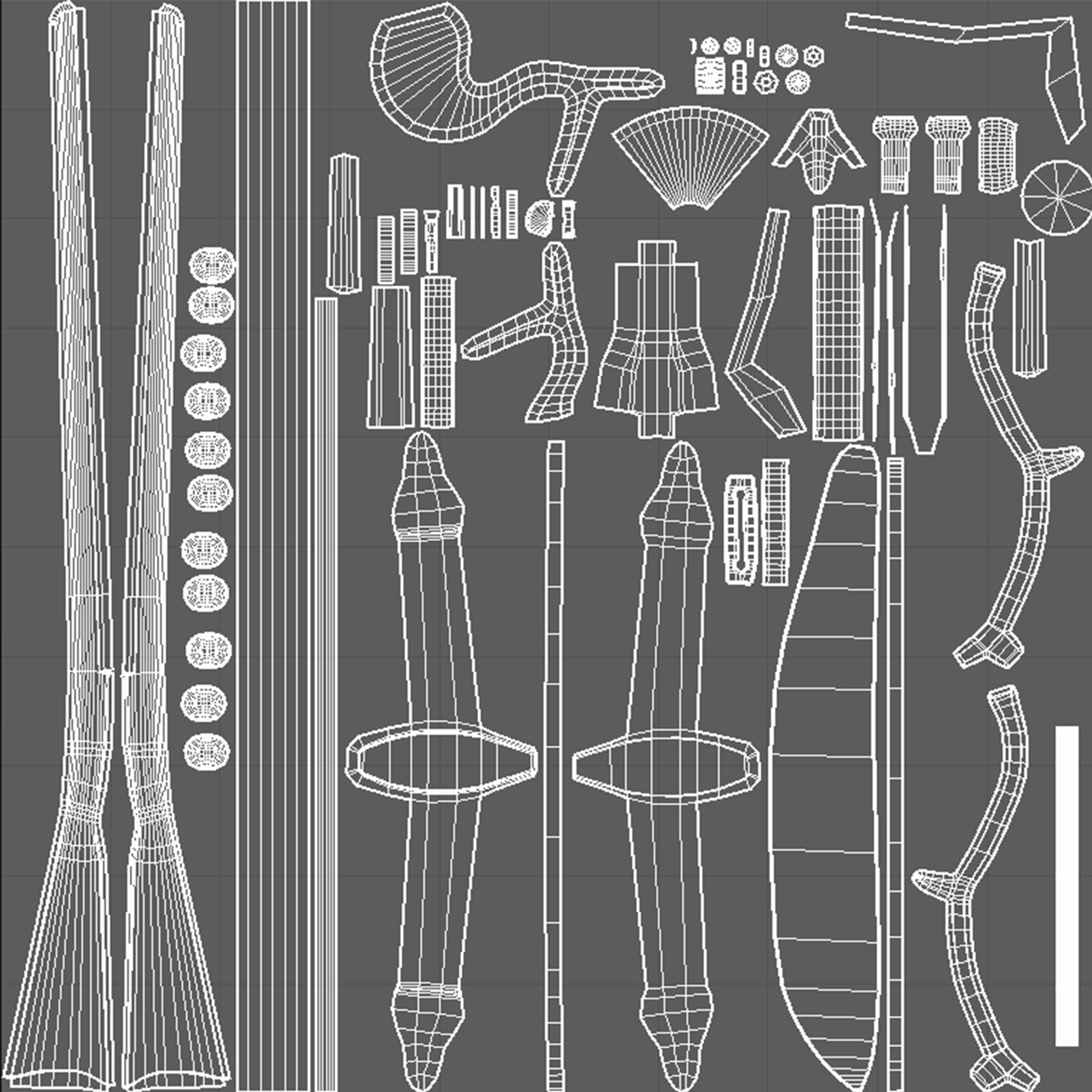 Rifle Springfield 1842 Low-poly 3D model_9