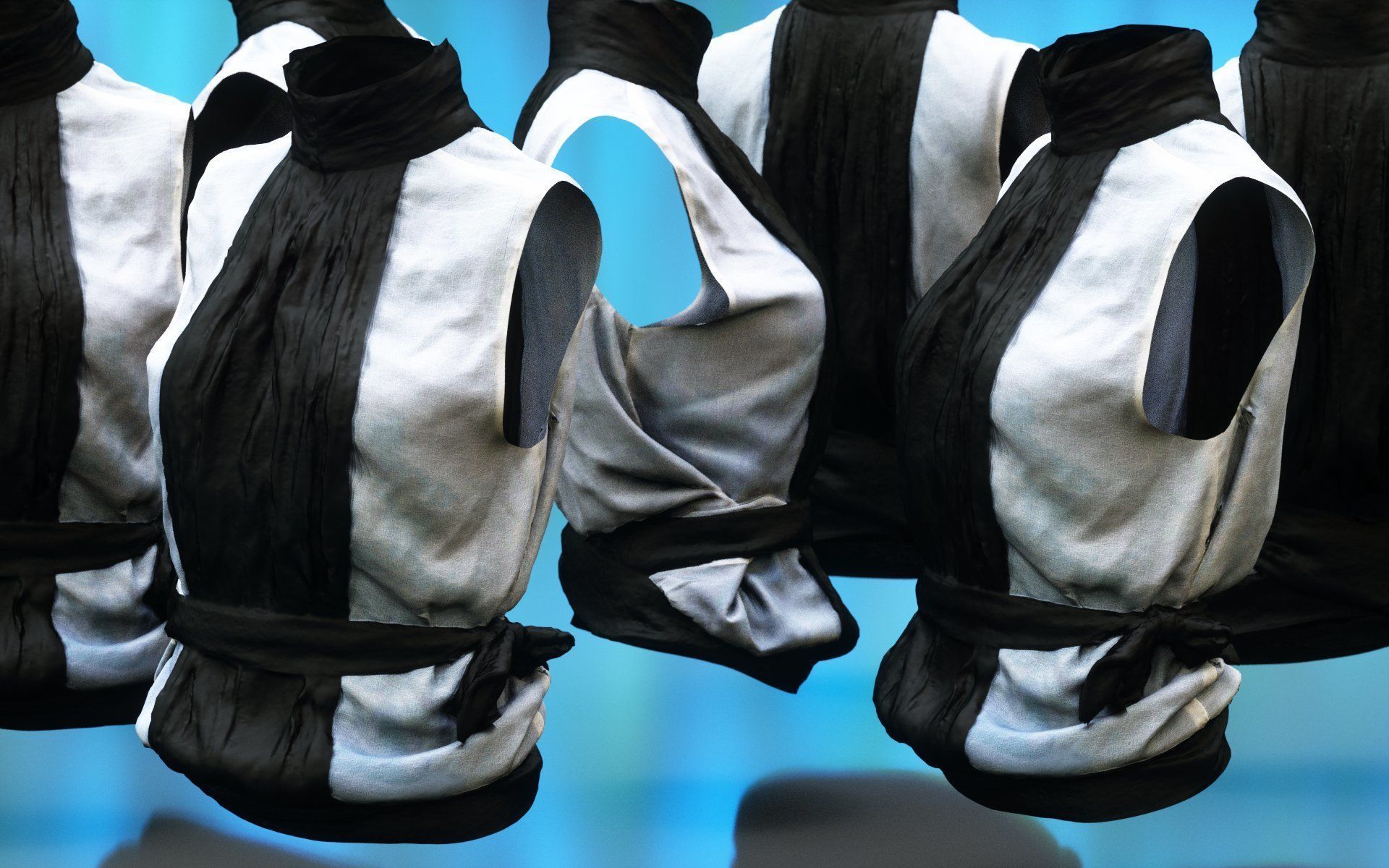 Sleeveless Shirt Belt Low-poly 3D model_4