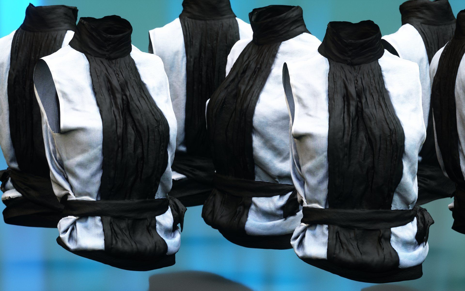 Sleeveless Shirt Belt Low-poly 3D model_5