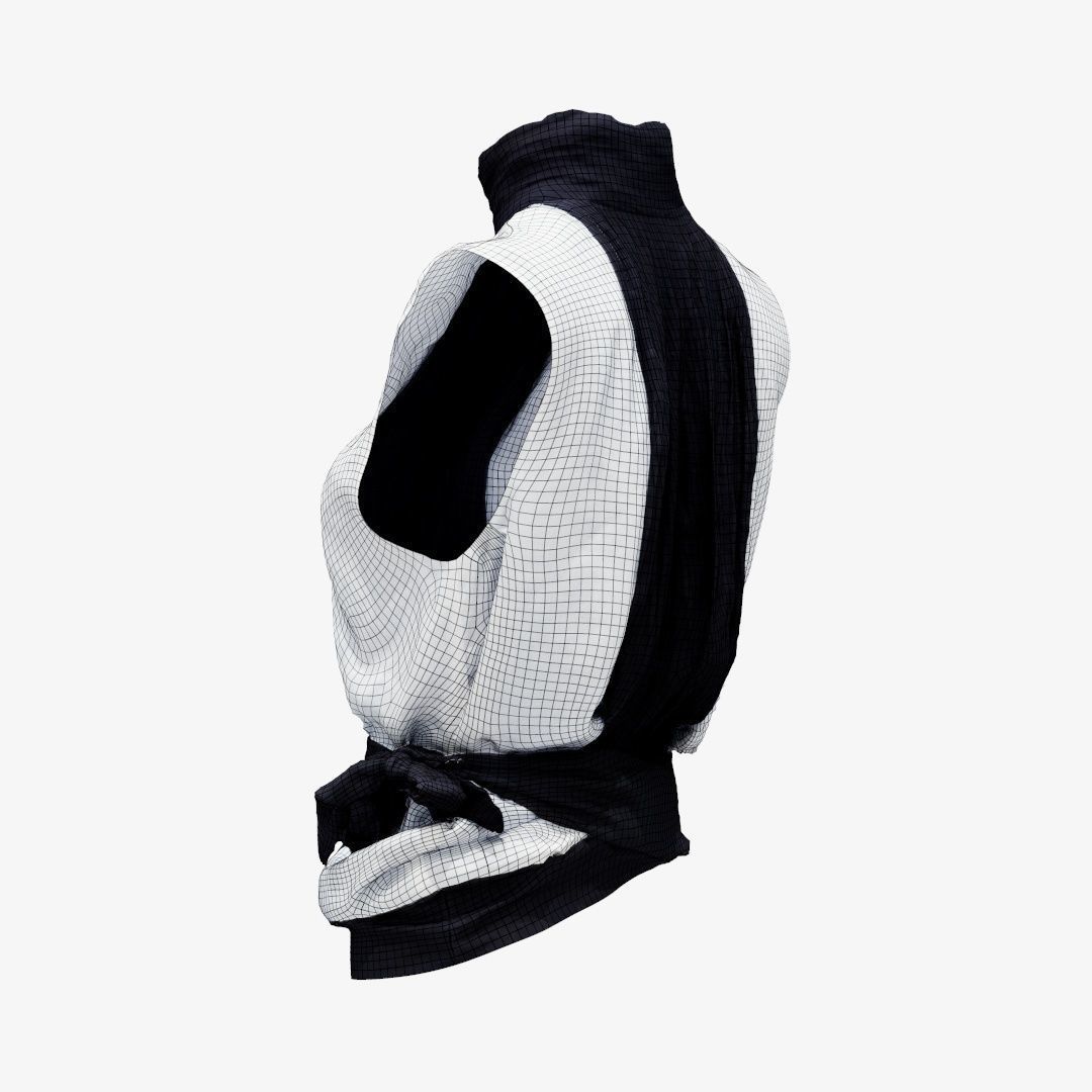 Sleeveless Shirt Belt Low-poly 3D model_9